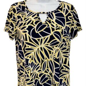Est. 1946 Ladies XS Multicolor Short Sleeve Keyhole Neck Asymmetrical Blouse